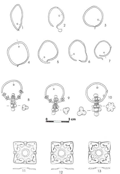 Pl. XXV. 1-7 : Cristurul Secuiesc, 8-10 : Gîmbaş (?), 11-13 : Gîmbaş ( după Oţa-colab. 2006 )